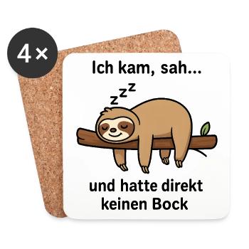 Sloth Gift Sloth Office Work Colleague - Coasters (set of 4) - white - Front