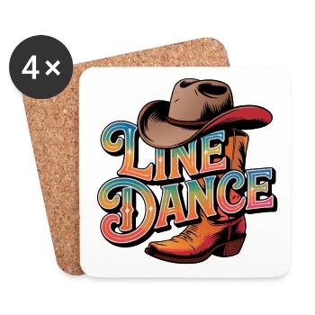 Line Dance mein Hobby - meine Passion - Untersetzer (4er-Set) - Weiß - Vorne