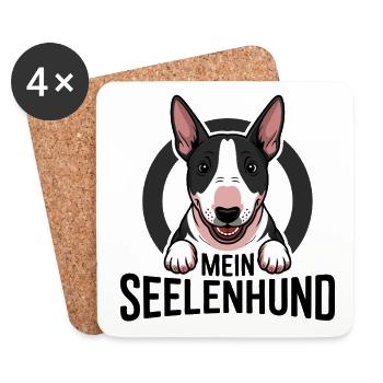 Minibullterrier - mein Seelenhund - Untersetzer (4er-Set) - Weiß - Vorne