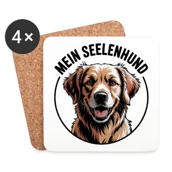 Labrador Retriever Labbi mein Seelenhund - Untersetzer (4er-Set) - Weiß - Vorne