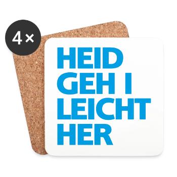 Heid geh i leicht her - Untersetzer (4er-Set) - Weiß - Vorne