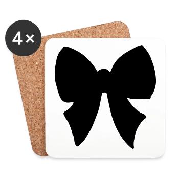 Noeud - papillon - coloré - Dessous de verre (lot de 4) - blanc - Devant