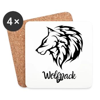 wolf - Coasters (set of 4) - white - Front
