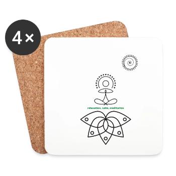 méditation - Dessous de verre (lot de 4) - blanc - Devant