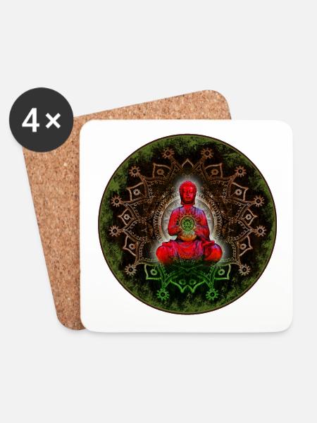 Buddha - Untersetzer (4er-Set) - Weiß