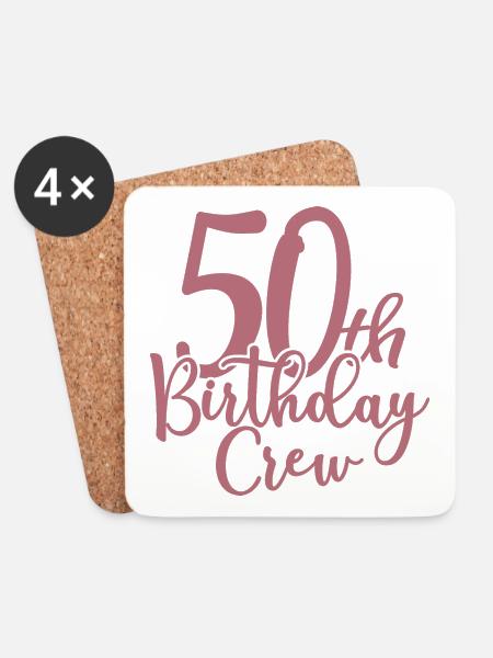50. Geburtstag Crew - 50 Jahre alte Geburtstagsfeier - Untersetzer (4er-Set) - Weiß