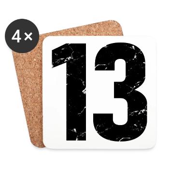 Cool Number 13 - 13 ans 13th Birthday Gift - Dessous de verre (lot de 4) - blanc - Devant