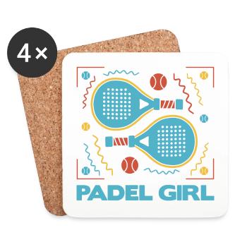 Padel player Padel Girls Women Padel - Coasters (set of 4) - white - Front