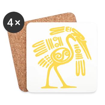 Oiseau mexicain - Dessous de verre (lot de 4) - blanc - Devant