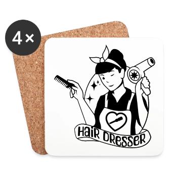 Hair dresser hairdresser hair stylist gift idea - Coasters (set of 4) - white - Front