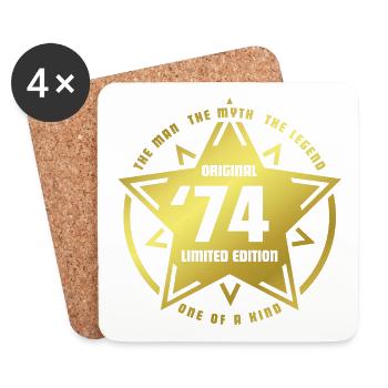 Birthday Star Original 1974 - '74 Limited Edition - Coasters (set of 4) - white - Front