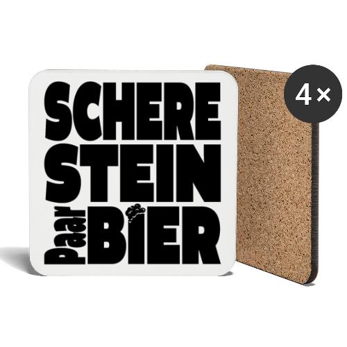 Schere Stein Paar Bier - Untersetzer (4er-Set)