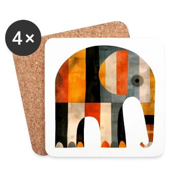 Elephant - Coasters (set of 4) - white - Front