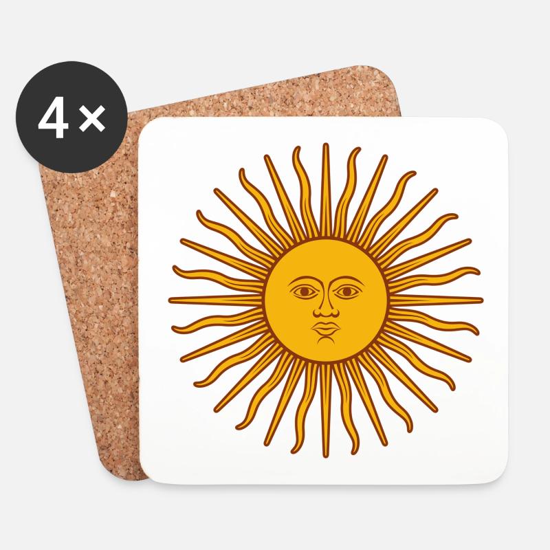 Strahlende Sonne - Untersetzer (4er-Set) - Weiß