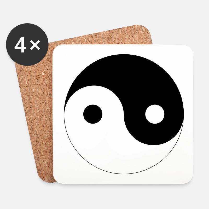 Yin Yang - Untersetzer (4er-Set) - Weiß