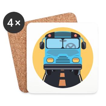 Bus - Untersetzer (4er-Set) - Weiß - Vorne