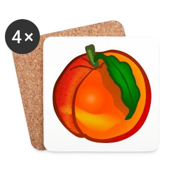 Peach - Coasters (set of 4) - white - Front