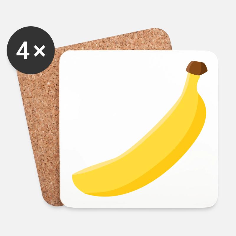 Banane - Untersetzer (4er-Set) - Weiß