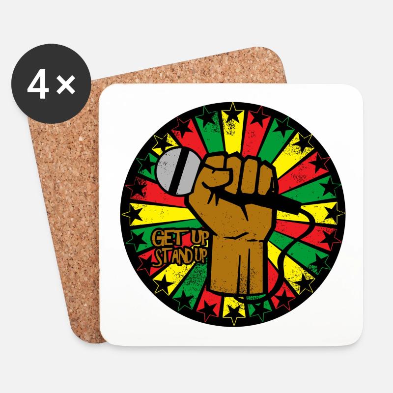 Reggae - Untersetzer (4er-Set) - Weiß