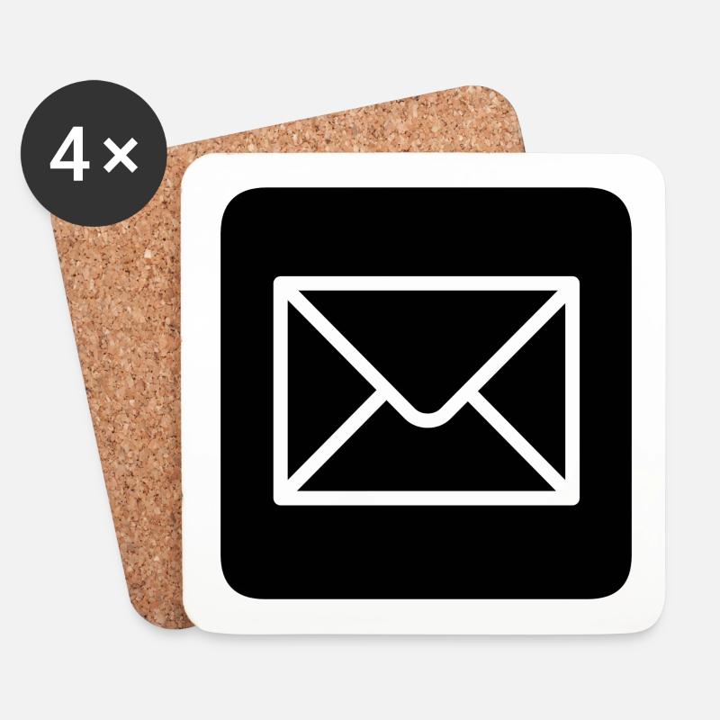 E-Mail! Geschenk Idee Geschenkidee - Untersetzer (4er-Set) - Weiß