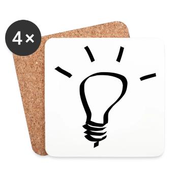 Glühbirne Idee Geschenk - Untersetzer (4er-Set) - Weiß - Vorne