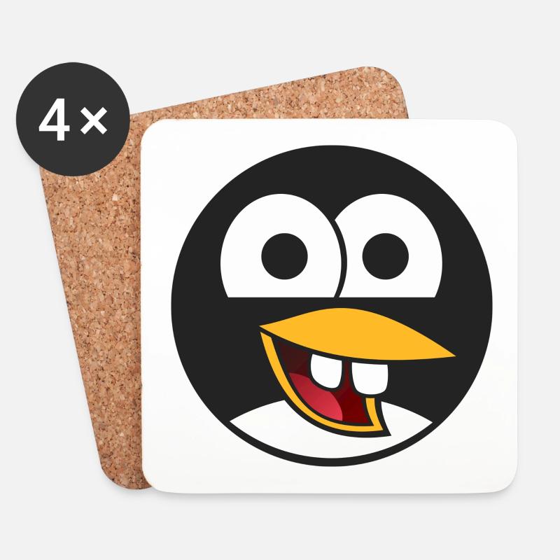 Pinguin - Untersetzer (4er-Set) - Weiß