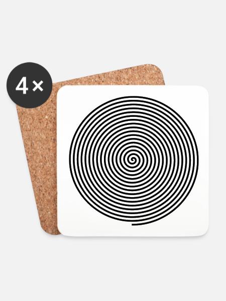 Hypnose Spirale - Untersetzer (4er-Set) - Weiß