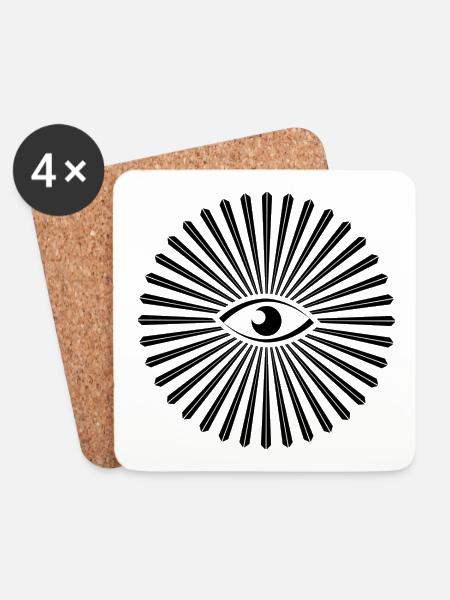 all seeing eye design - Untersetzer (4er-Set) - Weiß