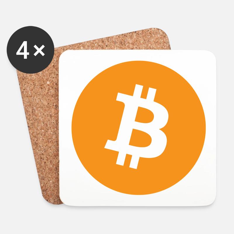 bitcoin Logo - Untersetzer (4er-Set) - Weiß