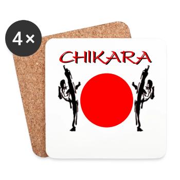 École de sport Chikara - Dessous de verre (lot de 4) - blanc - Devant