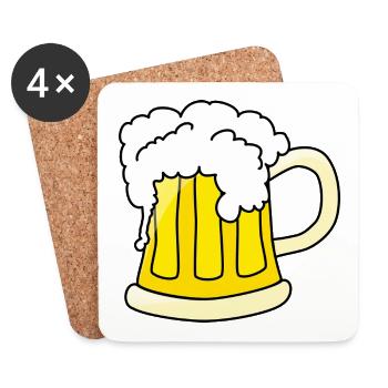 beer - Coasters (set of 4) - white - Front