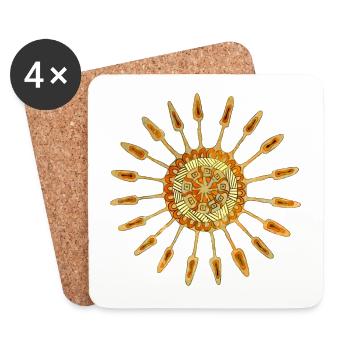 Mandala flower 6 - Coasters (set of 4) - white - Front