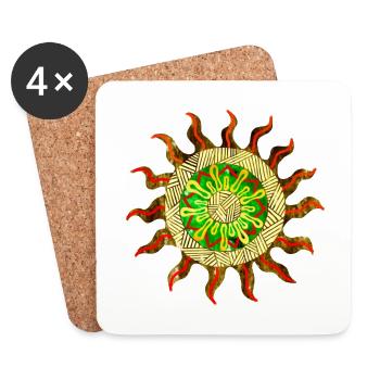 Fleur de mandala 4 - Dessous de verre (lot de 4) - blanc - Devant