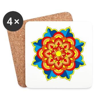 Mandala Meditation Art - Untersetzer (4er-Set) - Weiß - Vorne