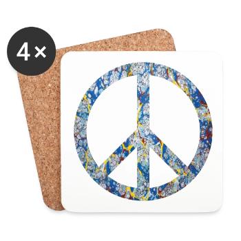symbole de la paix e 205 - Dessous de verre (lot de 4) - blanc - Devant