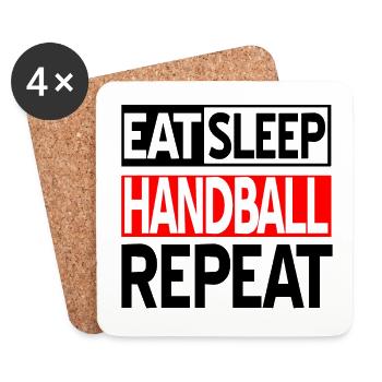 Handball - Untersetzer (4er-Set) - Weiß - Vorne