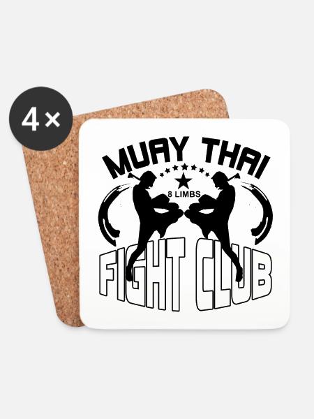 Muay Thai Geschenk - Untersetzer (4er-Set) - Weiß