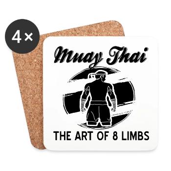 Muay Thai - Untersetzer (4er-Set) - Weiß - Vorne