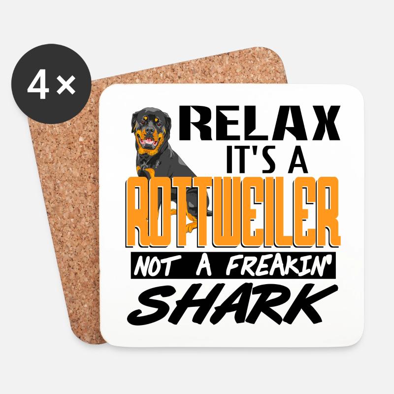 Rottweiler - Coasters (set of 4) - white