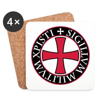 27 Knights Templar Templar Cross Saying Middle Ages - Coasters (set of 4) - white - Front