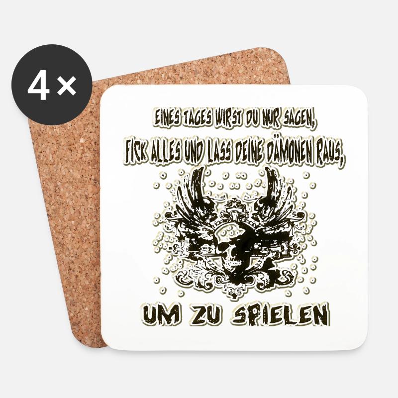 Dämon raus lassen - Untersetzer (4er-Set) - Weiß