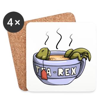 Tea-Rex - Coasters (set of 4) - white - Front