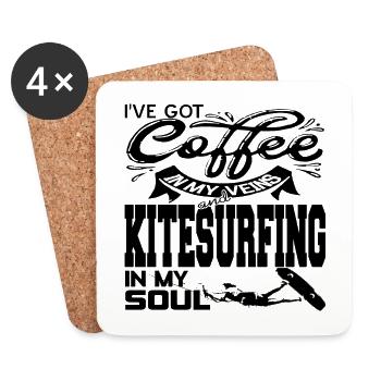 Kitesurfing - Coasters (set of 4) - white - Front