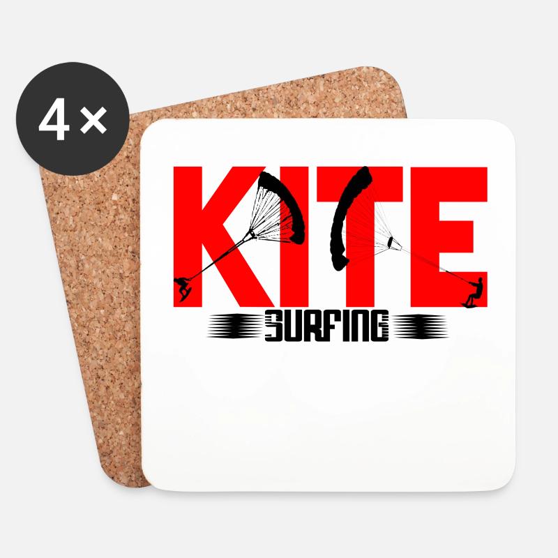 Kitesurfen - Untersetzer (4er-Set) - Weiß