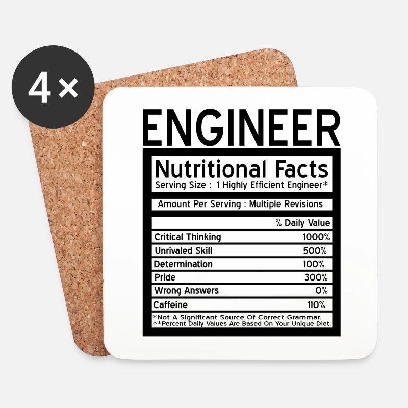 Engineer Bürgerlich Baumeister Maschinenbau Math - Untersetzer (4er-Set) - Weiß