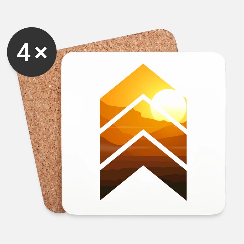 Pfeil Mountain - Untersetzer (4er-Set) - Weiß