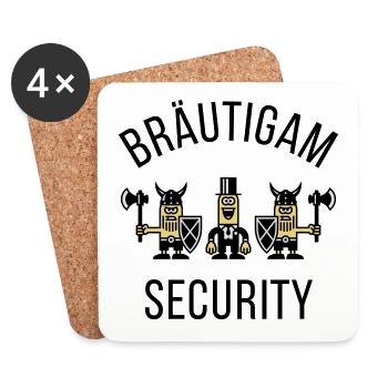 Bräutigam Security Wikinger (JGA / POS) - Untersetzer (4er-Set) - Weiß - Vorne