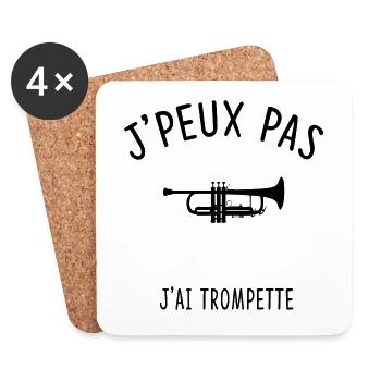 J'PEUX PAS J'AI TROMPETTE - Dessous de verre (lot de 4) - blanc - Devant