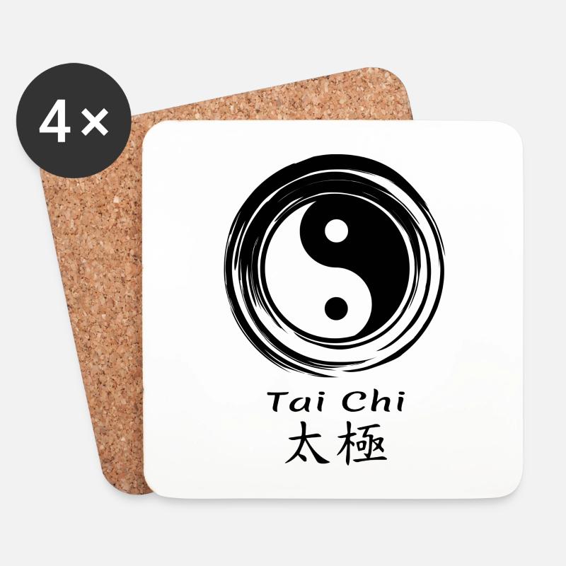 Tai Chi - Untersetzer (4er-Set) - Weiß