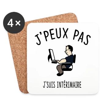 J'PEUX PAS J'SUIS INTÉRIMAIRE - Dessous de verre (lot de 4) - blanc - Devant